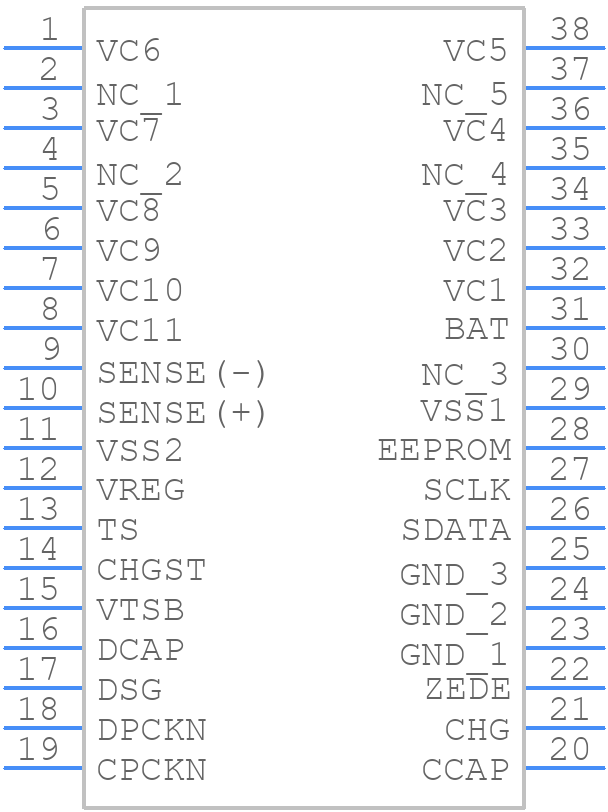 BQ77910ADBTR - Texas Instruments - PCB symbol
