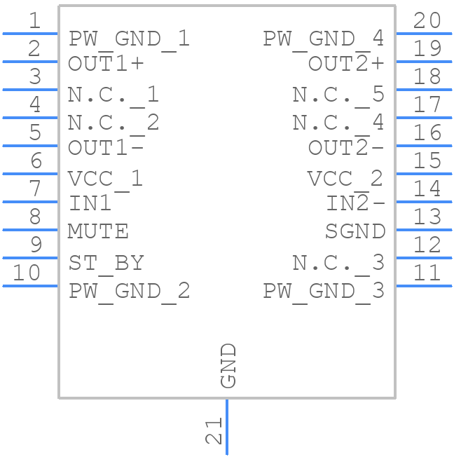 TDA7266D13TR - STMicroelectronics - PCB symbol