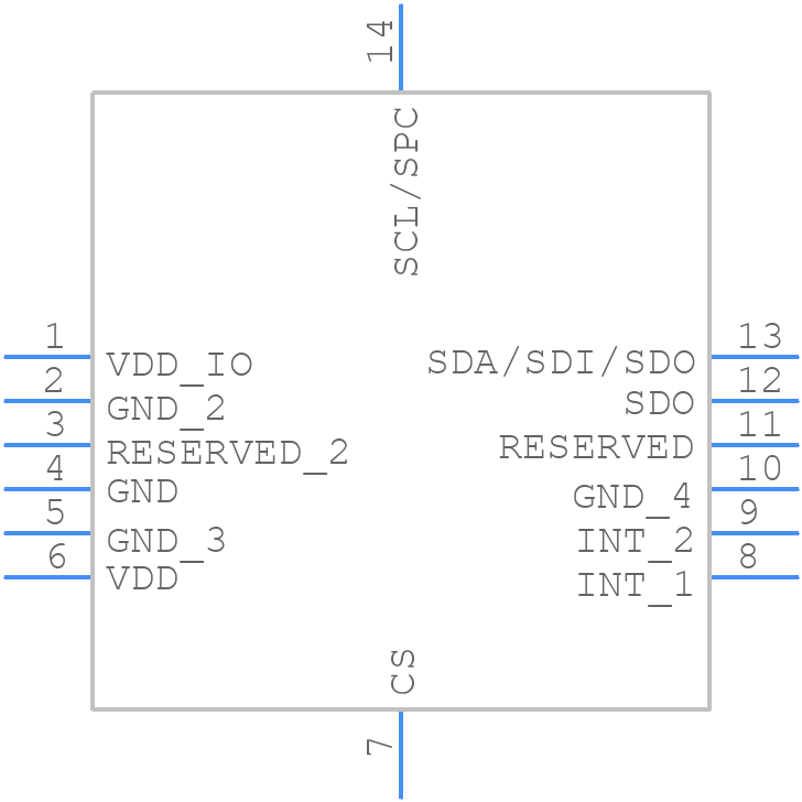 LIS35DE - STMicroelectronics - PCB symbol