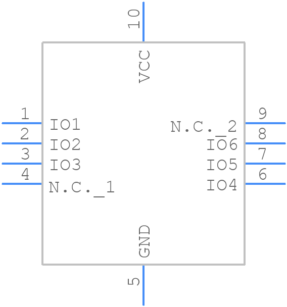 TPD6E001RSERG4 - Texas Instruments - PCB symbol