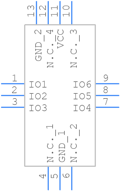 TPD6E001RSFRG4 - Texas Instruments - PCB symbol