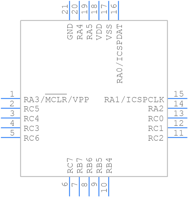 PIC16F15345-E/GZ - Microchip - PCB symbol