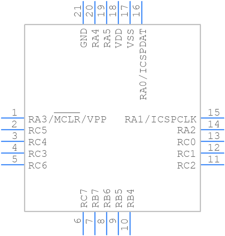 PIC16F15345T-I/GZ - Microchip - PCB symbol