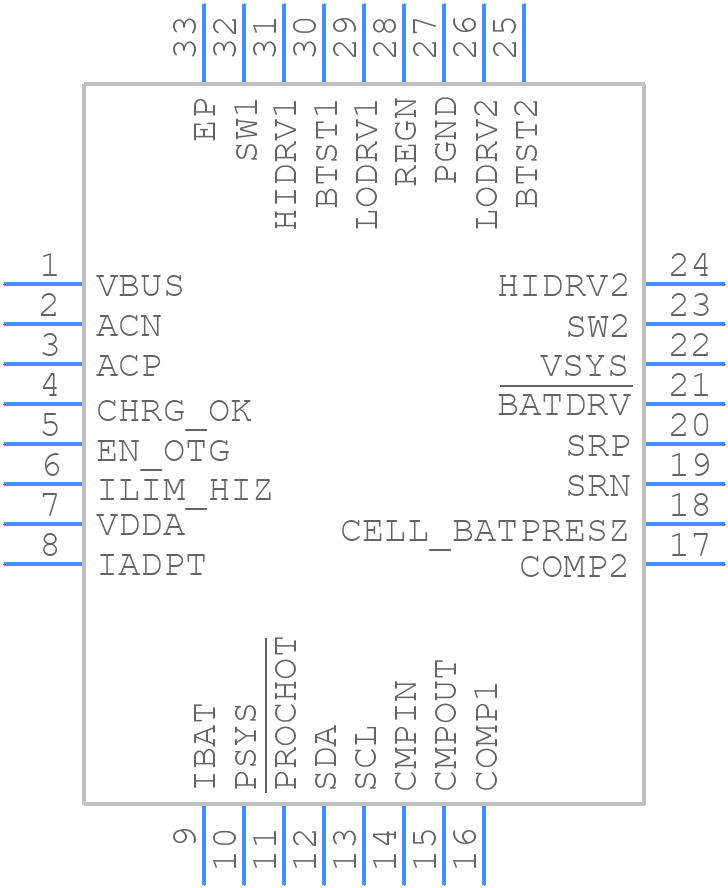 BQ25700ARSNR - Texas Instruments - PCB symbol