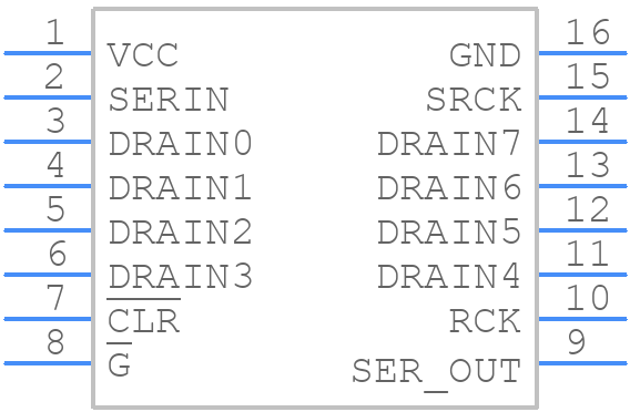 TPIC6C596PWRG4 - Texas Instruments - PCB symbol