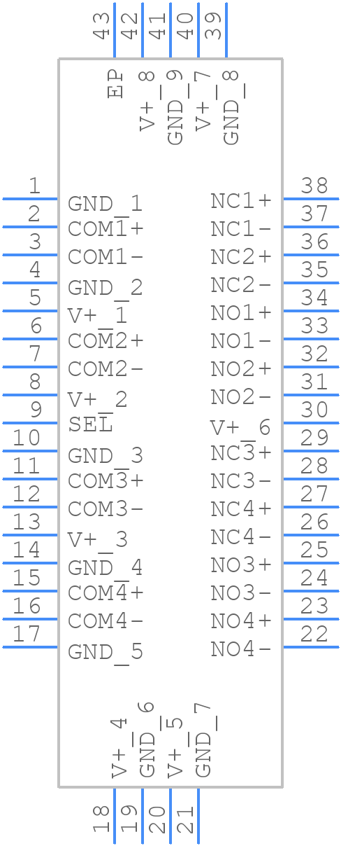 MAX4889AETO+ - Analog Devices - PCB symbol