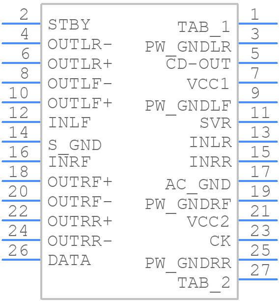 TDA7563BH - STMicroelectronics - PCB symbol
