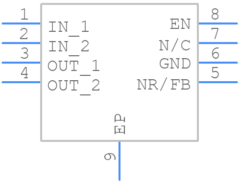 TPS79601DRBTG4 - Texas Instruments - PCB symbol