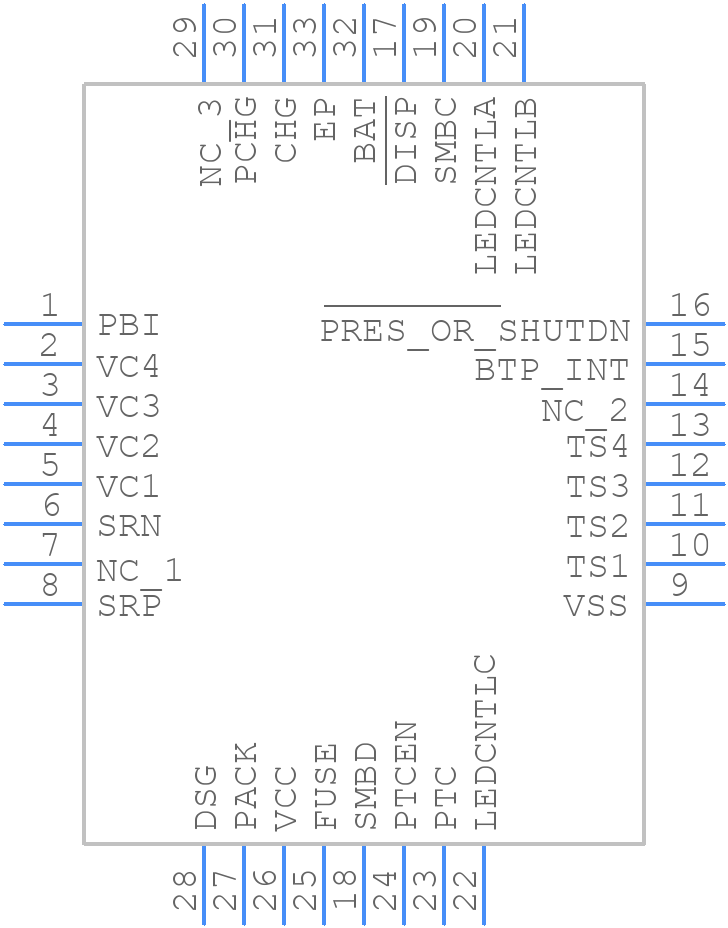 BQ40Z50RSMT-R2 - Texas Instruments - PCB symbol