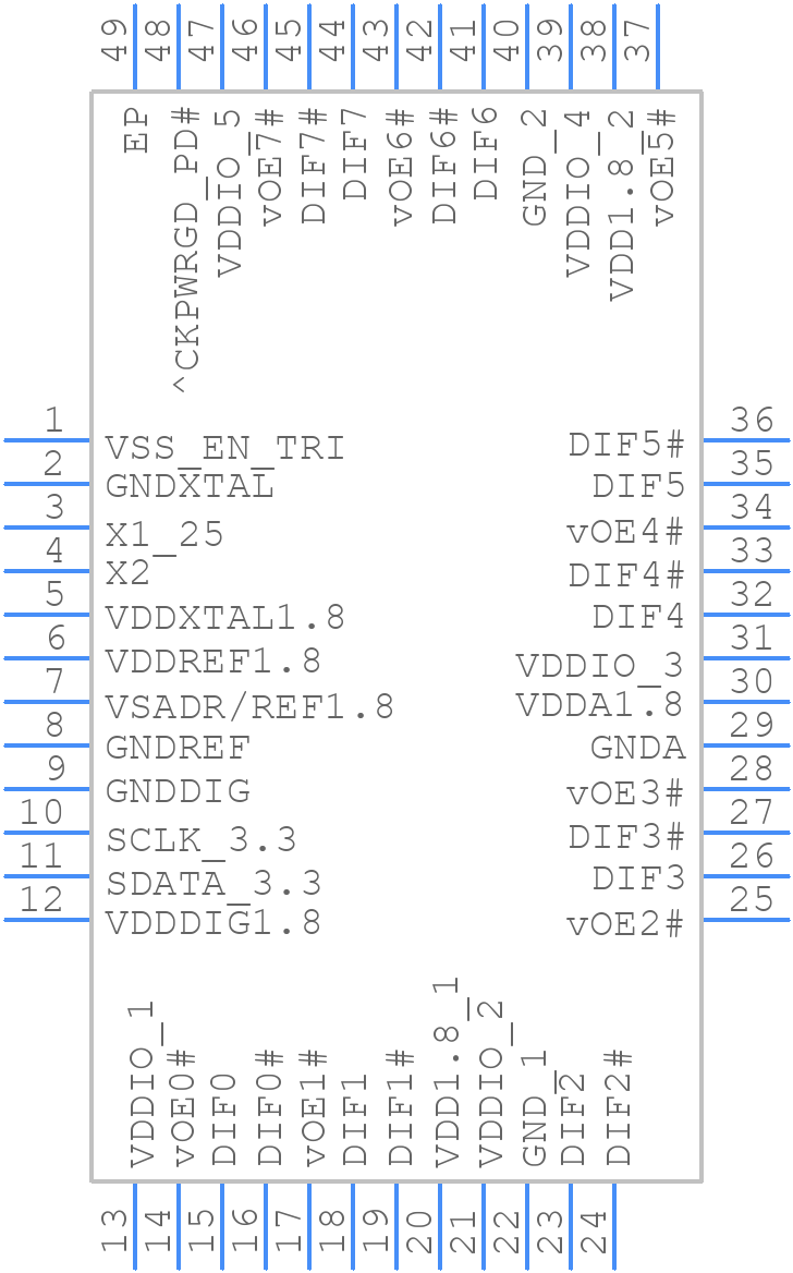 9FGV0841AKLFT - Renesas Electronics - PCB symbol