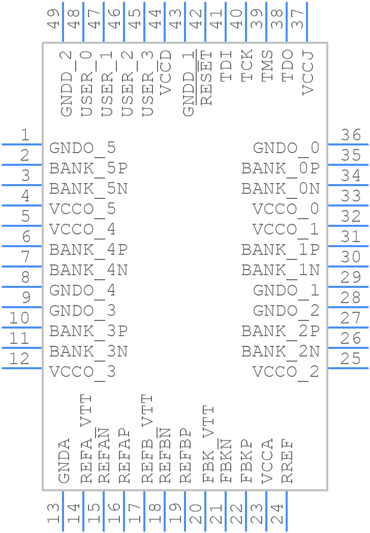 ISPPAC-CLK5406D-01SN48C - Lattice Semiconductor - PCB symbol