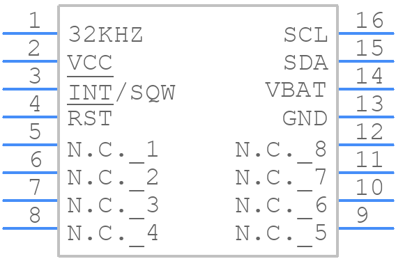 DS3231N/DIP - Analog Devices - PCB symbol
