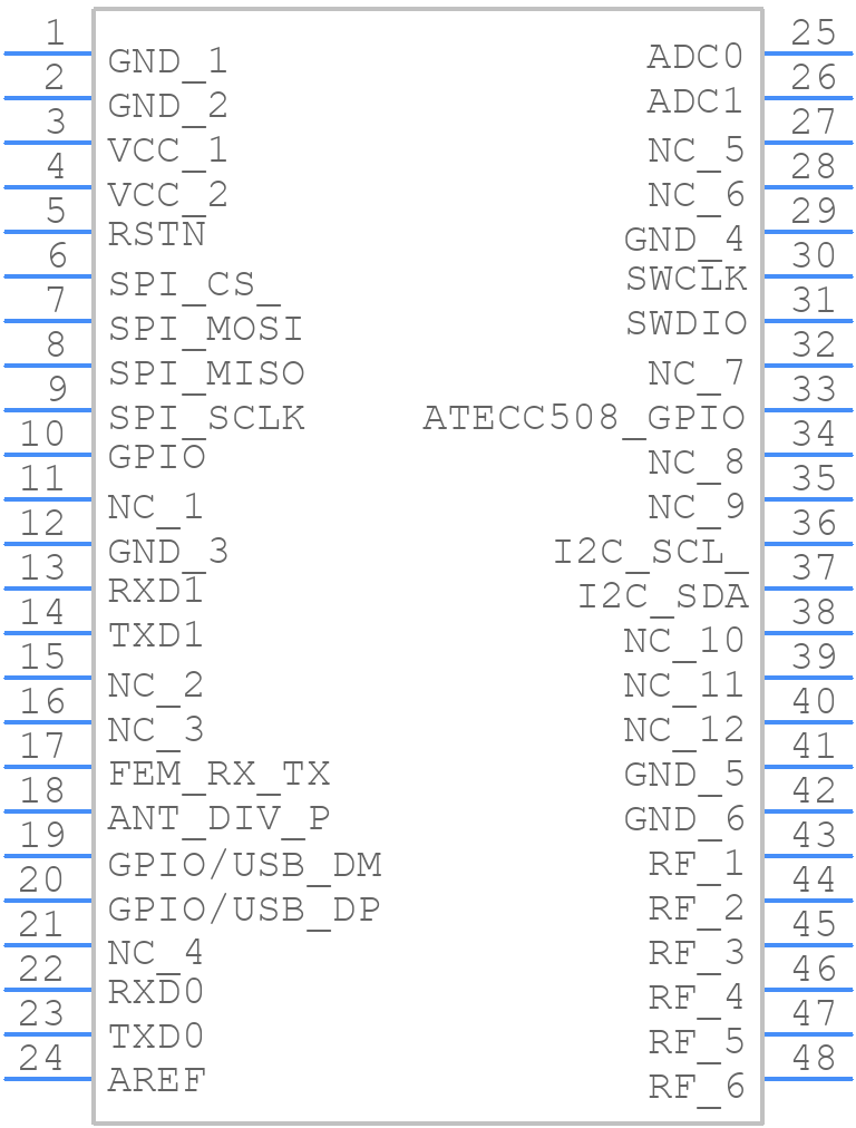 ATSAMR21G18-MR210UAT - Microchip - PCB symbol