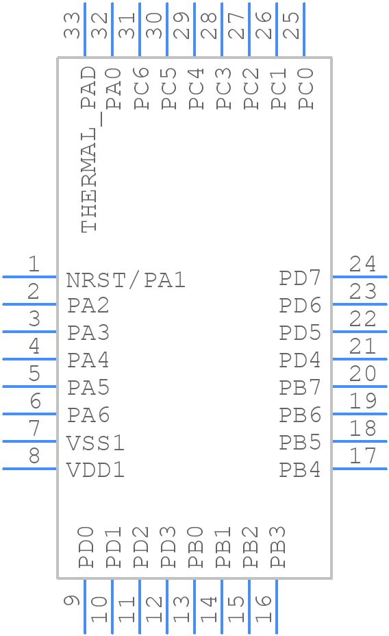 STM8L151K6U6 - STMicroelectronics - PCB symbol