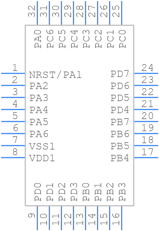 STM8L151K4T6TR - STMicroelectronics - PCB symbol