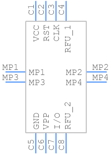 SIM7050-8-0-00-A - GCT (GLOBAL CONNECTOR TECHNOLOGY) - PCB symbol