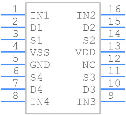ADG1213YRUZ-REEL7 - Analog Devices - PCB symbol