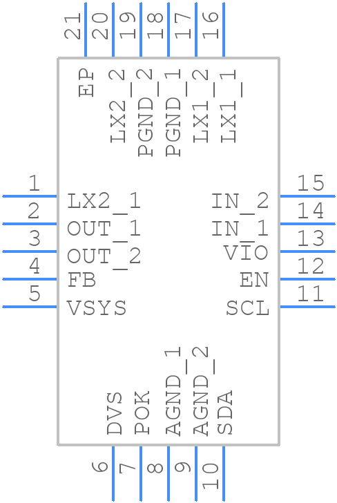 MAX77801ETP+T - Analog Devices - PCB symbol