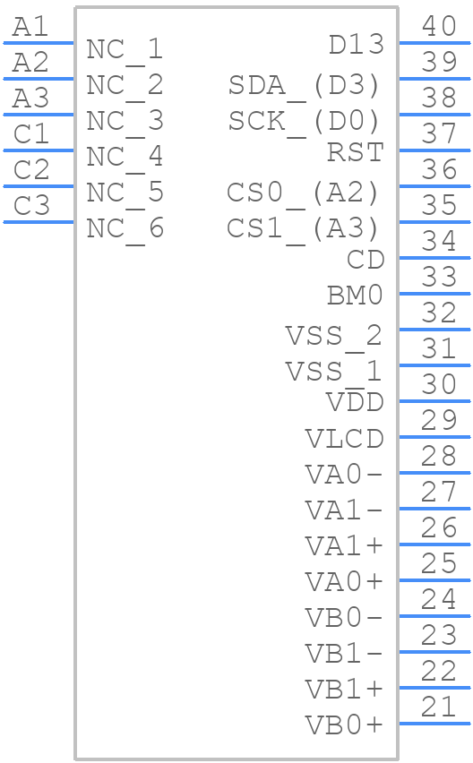 EA LED94x40-A - Display Visions - PCB symbol