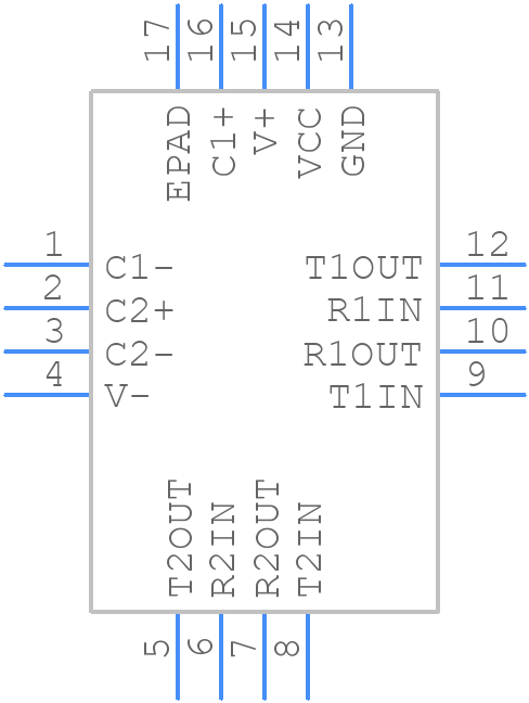 MAX3232ECTE+ - Analog Devices - PCB symbol