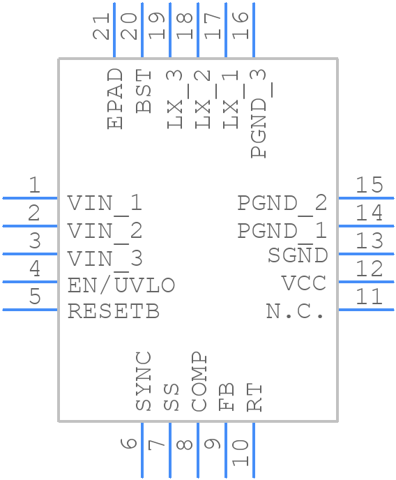 MAX17682ATP+ - Analog Devices - PCB symbol