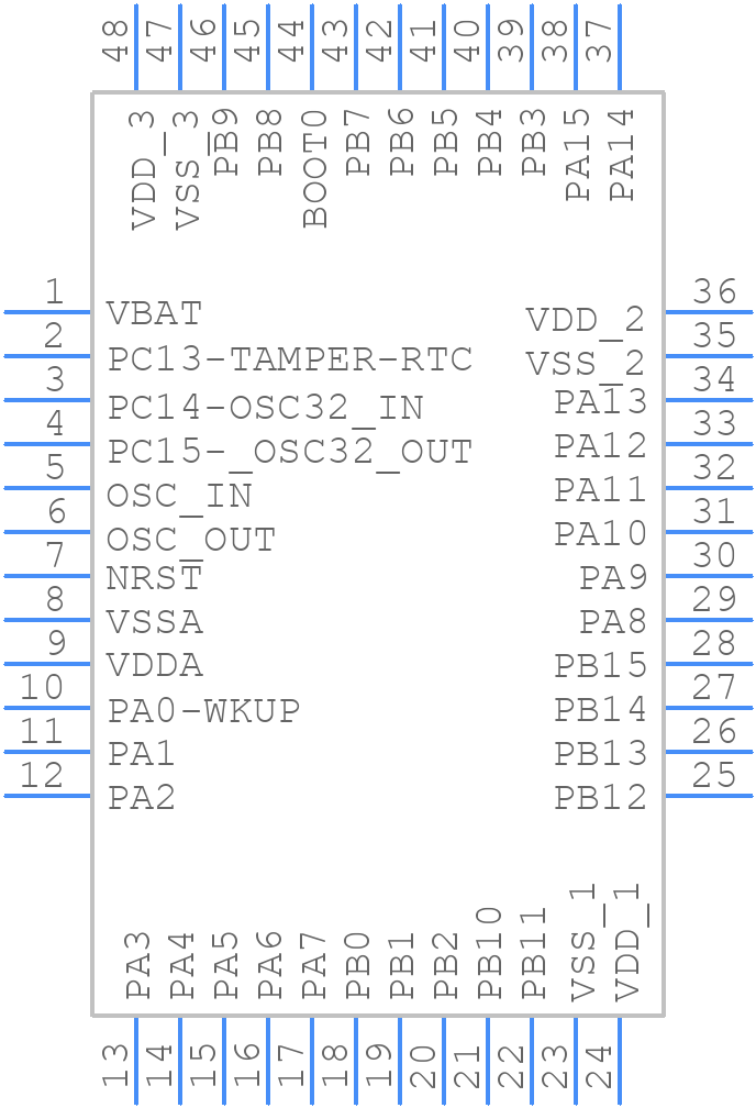 STM32F103CBT7 - STMicroelectronics - PCB symbol