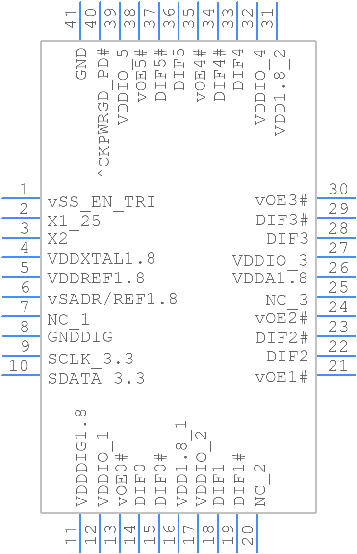 9FGV0641AKLF - Renesas Electronics - PCB symbol