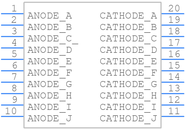 HDSP-4836 - Avago Technologies - PCB symbol