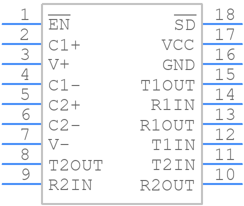ADM3222ARWZ-REEL - Analog Devices - PCB symbol