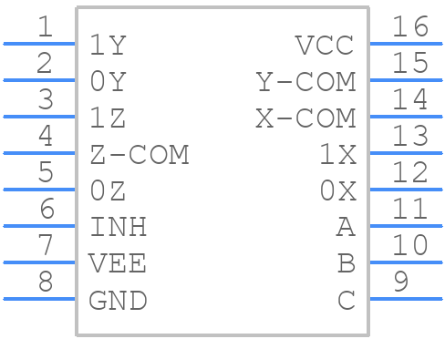 TC74HC4053AFTEL - Toshiba - PCB symbol