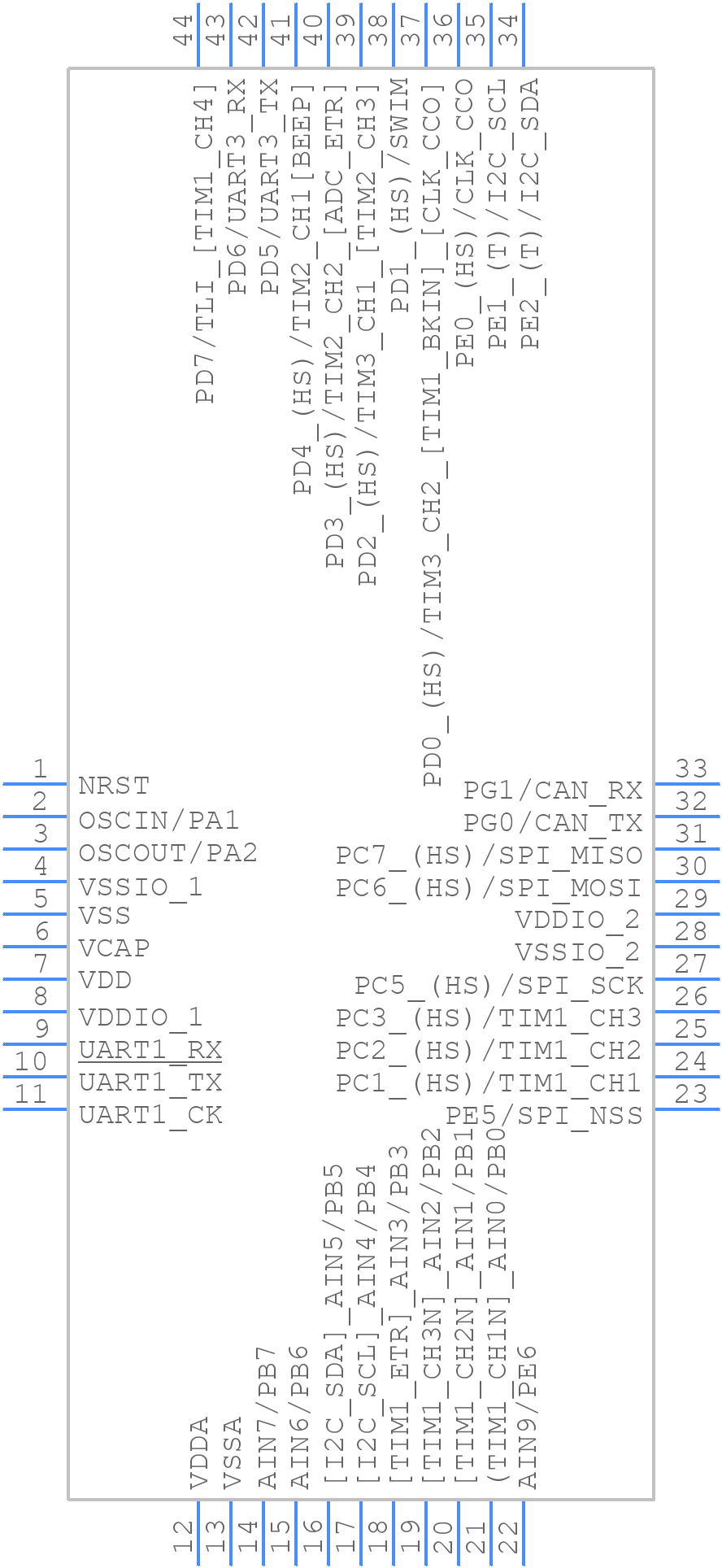 STM8S207S6T3CTR - STMicroelectronics - PCB symbol