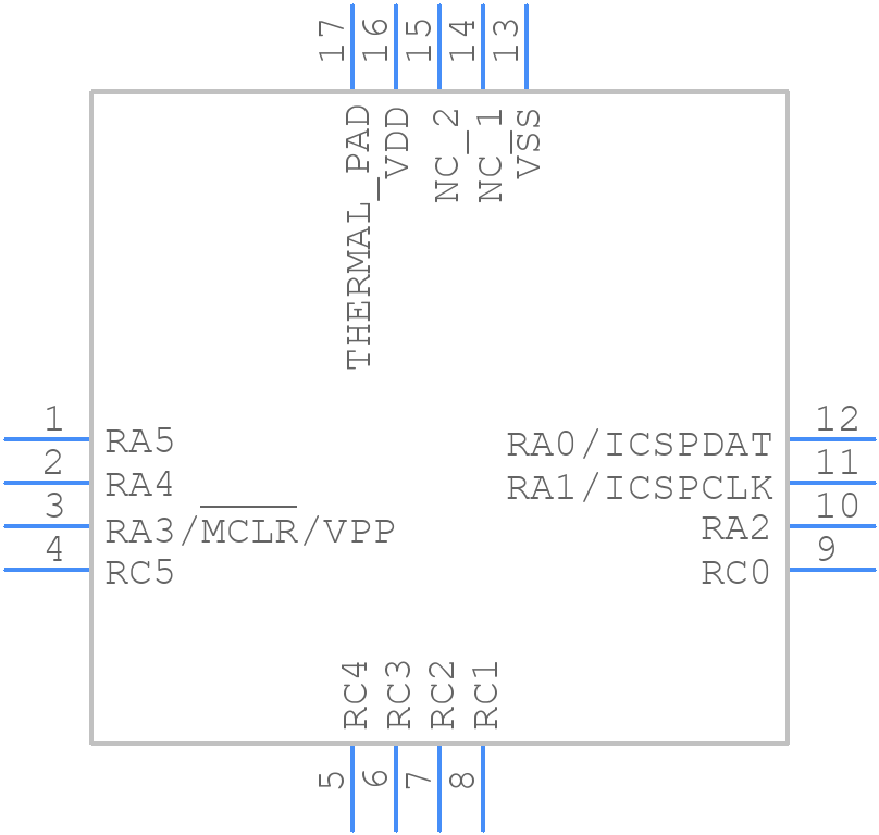 PIC16F1703T-I/ML - Microchip - PCB symbol