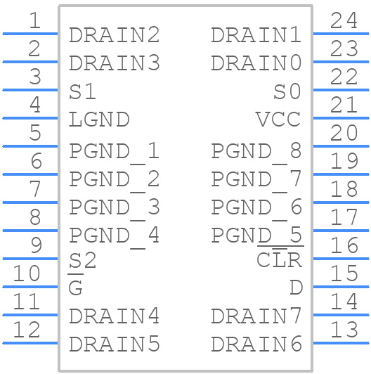 TPIC6A259DWG4 - Texas Instruments - PCB symbol