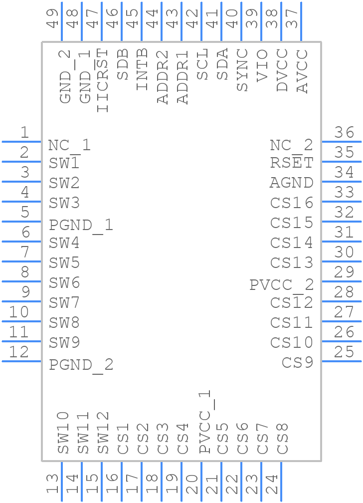 IS31FL3733-TQLS4 - Lumissil Microsystems - PCB symbol
