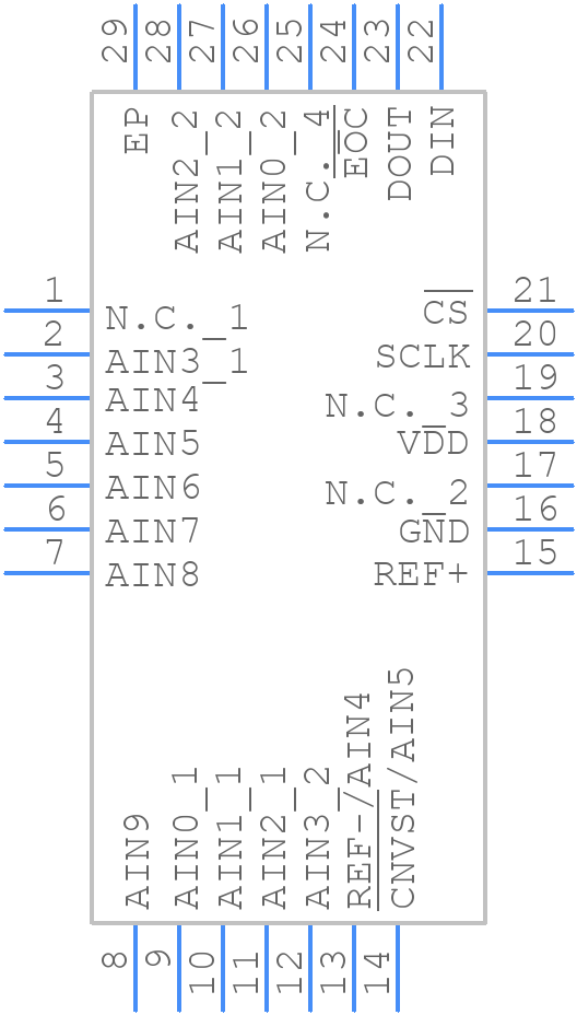 MAX1230BETI+ - Analog Devices - PCB symbol