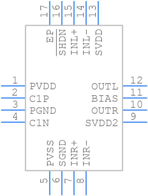 MAX97220AETE+T - Analog Devices - PCB symbol