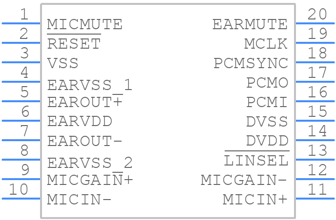 TLV320AIC1106PWG4 - Texas Instruments - PCB symbol