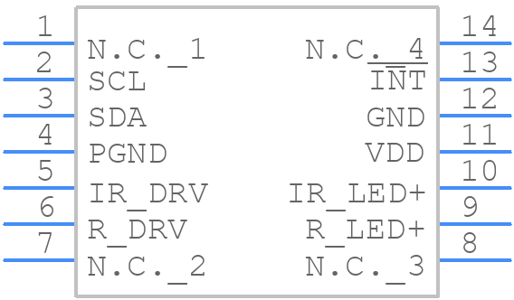 MAX30100EFD+T - Analog Devices - PCB symbol