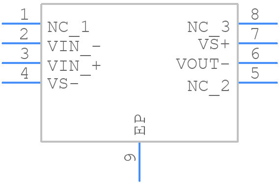 THS3201MDGNREP - Texas Instruments - PCB symbol