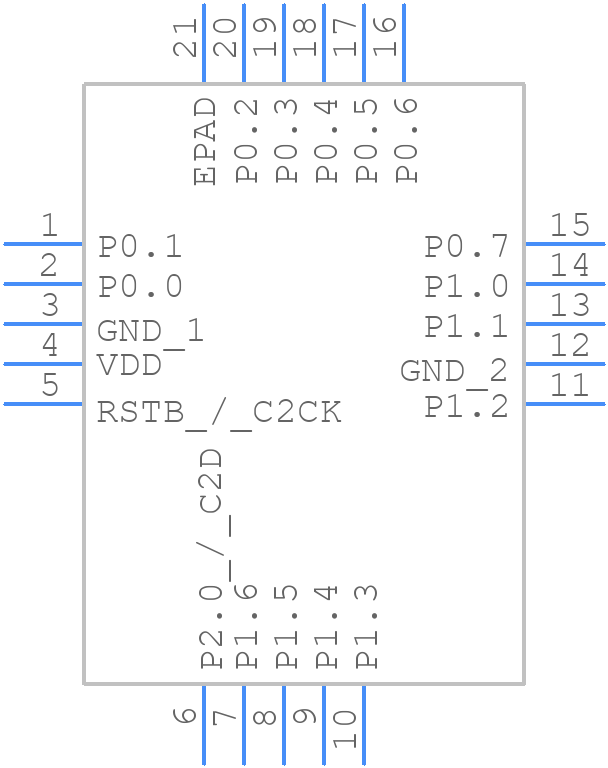 EFM8BB10F8I-A-QFN20 - Silicon Labs - PCB symbol