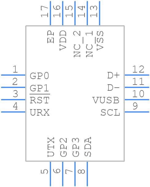 MCP2221AT-I/ML - Microchip - PCB symbol