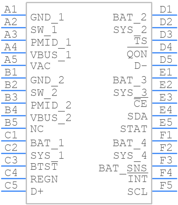 BQ25600DYFFT - Texas Instruments - PCB symbol