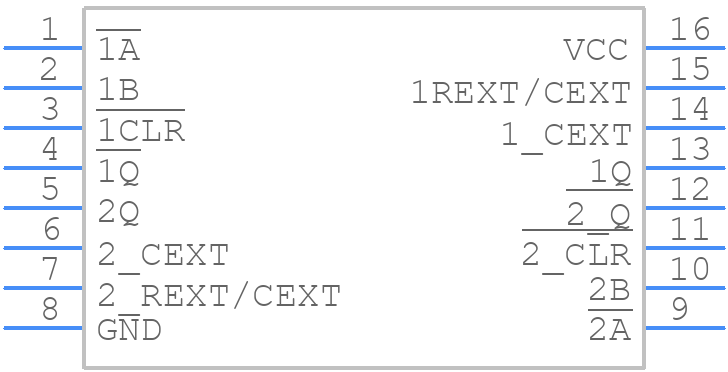 M74HC123M1R - STMicroelectronics - PCB symbol