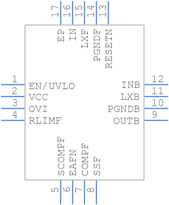 MAX17497AATE+T - Analog Devices - PCB symbol