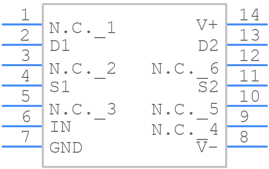 DG301ACJ - Analog Devices - PCB symbol