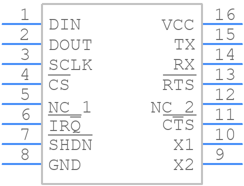 MAX3100CEE+T - Analog Devices - PCB symbol