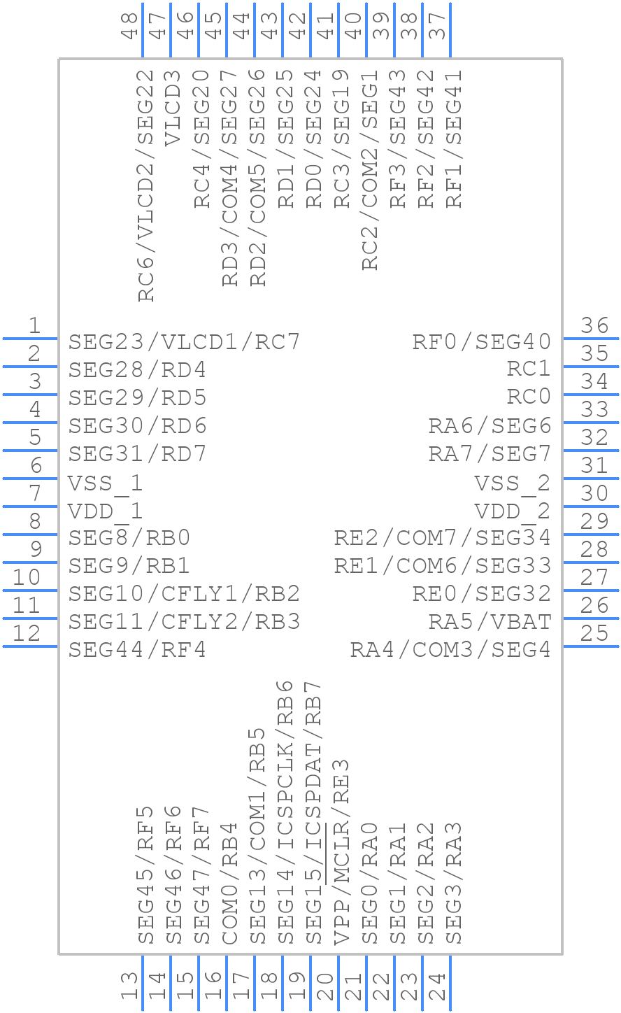 PIC16F19186-I/PT - Microchip - PCB symbol