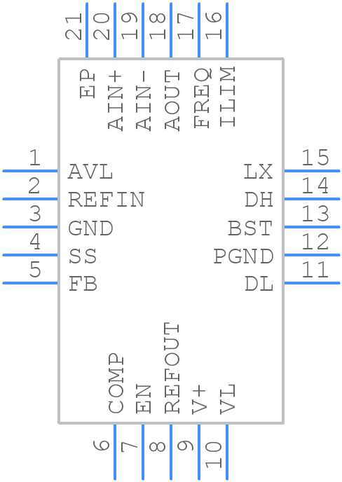 MAX8597ETP+ - Analog Devices - PCB symbol