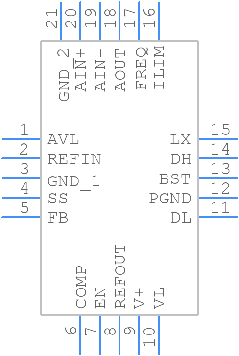 MAX8597ETP+T - Analog Devices - PCB symbol