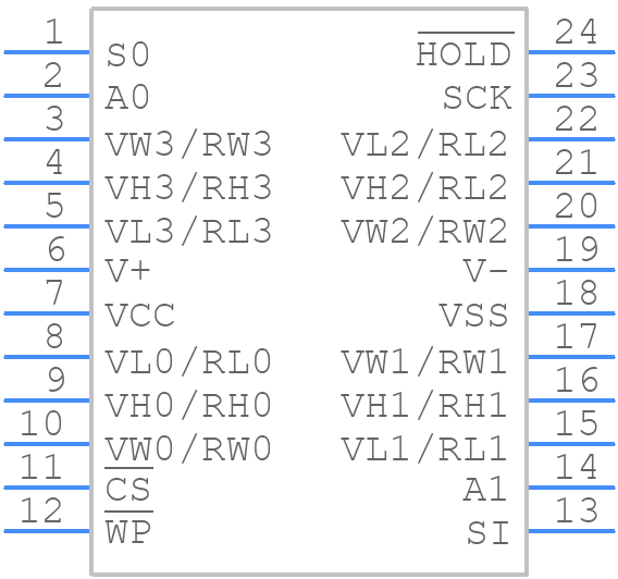X9250UV24IZ-2.7 - Renesas Electronics - PCB symbol